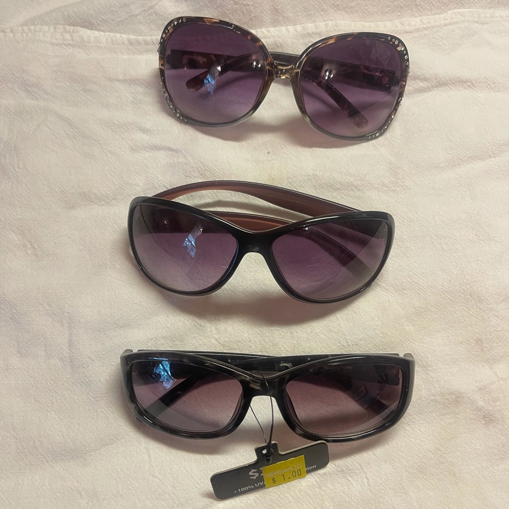 Set of 3 Pair Women’s Sunglasses - Leopard Print